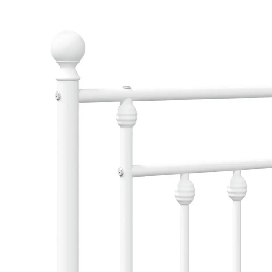 vidaXL - Bed frame met hoofd- en voeteneinde - Wit - Metaal - 90x200 cm