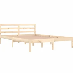 vidaXL - Bed frame met hoofdbord - Naturel - Massief grenenhout - 140x200 cm