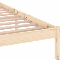 vidaXL - Bed frame met hoofdbord - Naturel - Massief grenenhout - 140x200 cm