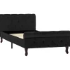vidaXL - Bed frame met hoofdbord - Zwart - Fluweel - 90x200 cm