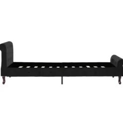 vidaXL - Bed frame met hoofdbord - Zwart - Fluweel - 90x200 cm