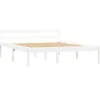 vidaXL - Bed frame met hoofdeinde - Wit - Massief grenenhout - 140x200 cm