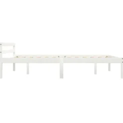 vidaXL - Bed frame met hoofdeinde - Wit - Massief grenenhout - 140x200 cm