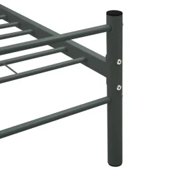 vidaXL - Bed frame met hoofdeinde - Grijs - Metaal - 90x200 cm