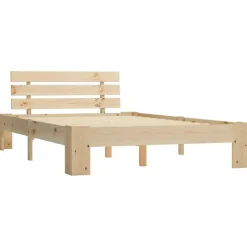 vidaXL - Bed frame met hoofdeinde - Bruin - Massief grenenhout - 120x200 cm