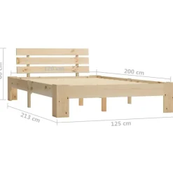 vidaXL - Bed frame met hoofdeinde - Bruin - Massief grenenhout - 120x200 cm