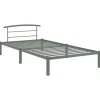 vidaXL - Bed frame met hoofdeinde - Grijs - Metaal - 90x200 cm