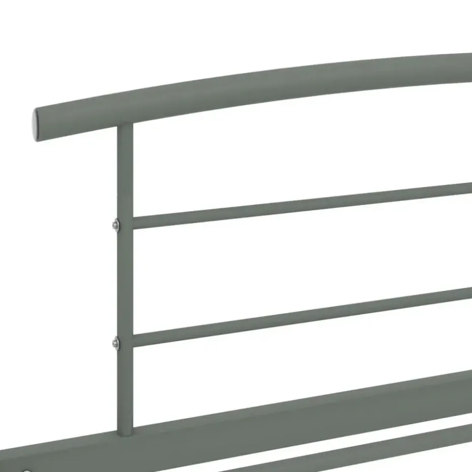 vidaXL - Bed frame met hoofdeinde - Grijs - Metaal - 90x200 cm