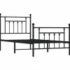 vidaXL - Bed frame met hoofd- en voeteneinde - Zwart - Metaal - 90x190 cm
