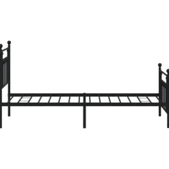 vidaXL - Bed frame met hoofd- en voeteneinde - Zwart - Metaal - 90x190 cm