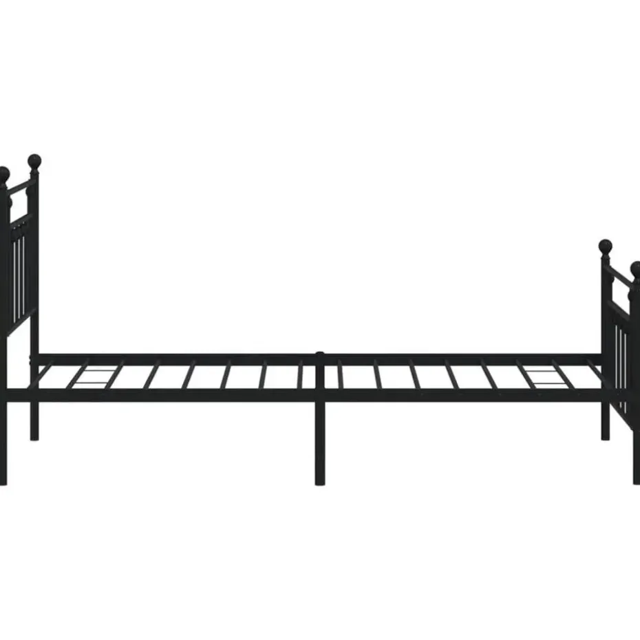 vidaXL - Bed frame met hoofd- en voeteneinde - Zwart - Metaal - 90x190 cm