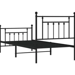vidaXL - Bed frame met hoofd- en voeteneinde - Zwart - Metaal - 90x190 cm