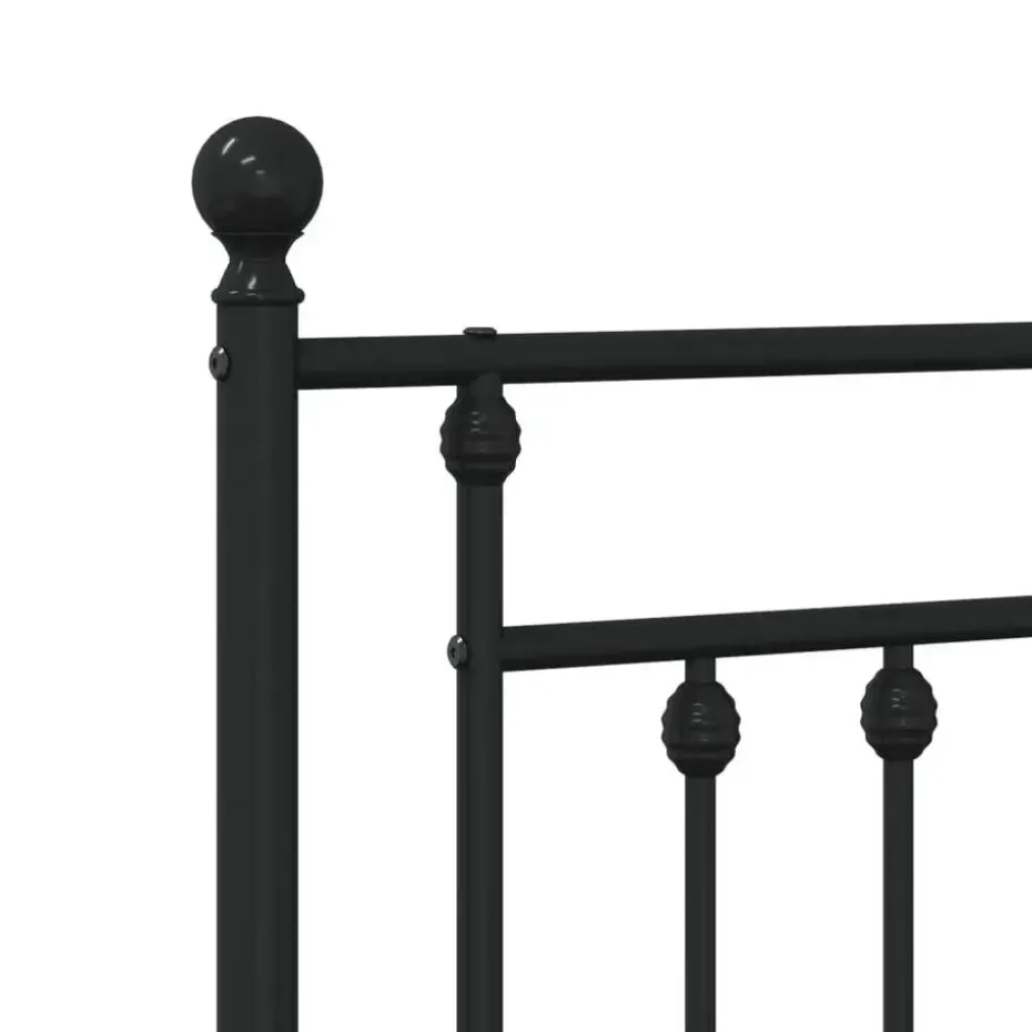 vidaXL - Bed frame met hoofd- en voeteneinde - Zwart - Metaal - 90x190 cm