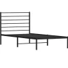 vidaXL - Bed frame met hoofdbord - Zwart - Metaal - 90x200 cm