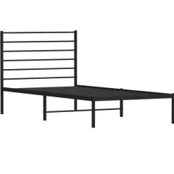 vidaXL - Bed frame met hoofdbord - Zwart - Metaal - 90x200 cm