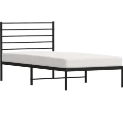 vidaXL - Bed frame met hoofdbord - Zwart - Metaal - 90x200 cm