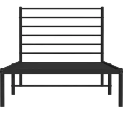 vidaXL - Bed frame met hoofdbord - Zwart - Metaal - 90x200 cm