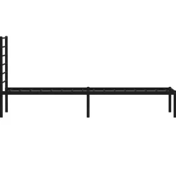 vidaXL - Bed frame met hoofdbord - Zwart - Metaal - 90x200 cm