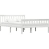 vidaXL - Bed frame met hoofdeinde - Wit - Massief grenenhout - 140x200 cm