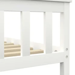 vidaXL - Bed frame met hoofdeinde - Wit - Massief grenenhout - 140x200 cm
