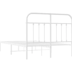 vidaXL - Bed frame met hoofdbord - Wit - Metaal - 120x200 cm