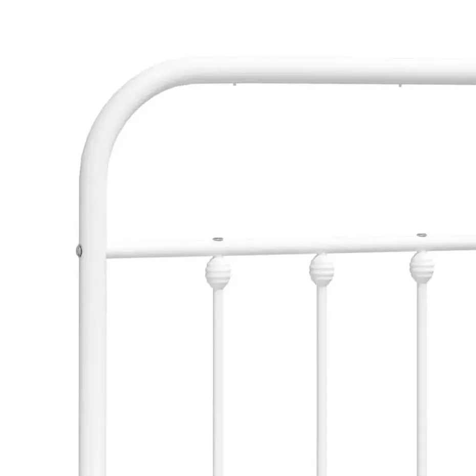 vidaXL - Bed frame met hoofdbord - Wit - Metaal - 120x200 cm