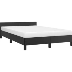 vidaXL - Bed frame met hoofdeinde zonder matras - Zwart - Kunstleer - 120x200 cm