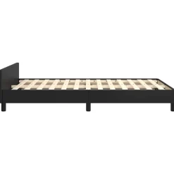 vidaXL - Bed frame met hoofdeinde zonder matras - Zwart - Kunstleer - 120x200 cm