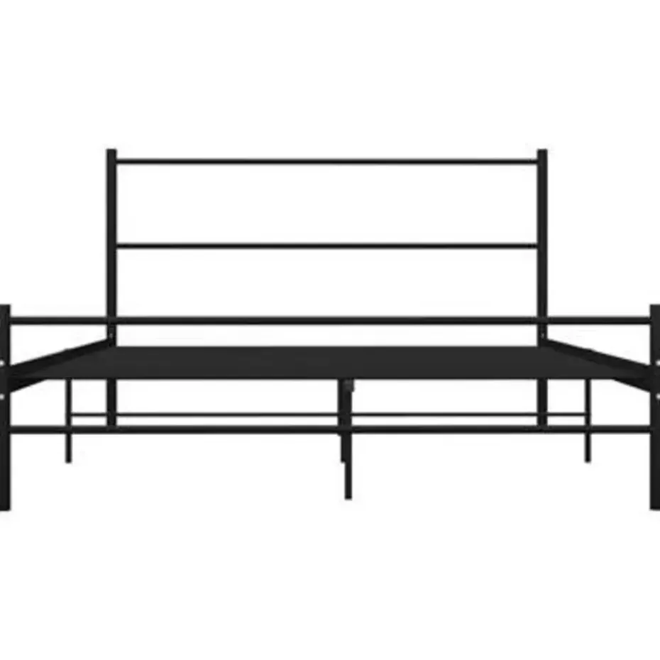 vidaXL - Bed frame met hoofdbord - Zwart - Metaal - 120x200 cm