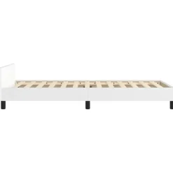 vidaXL - Bed frame met hoofdeinde zonder matras - Wit - Hout - 90x200 cm