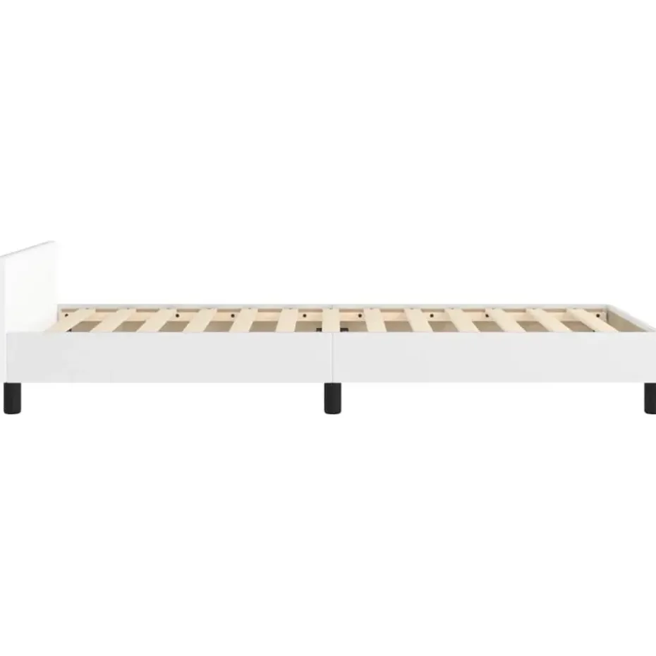 vidaXL - Bed frame met hoofdeinde zonder matras - Wit - Hout - 90x200 cm