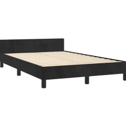 vidaXL - Bed frame met hoofdeinde - Zwart - Fluweel - 120 x 200 cm