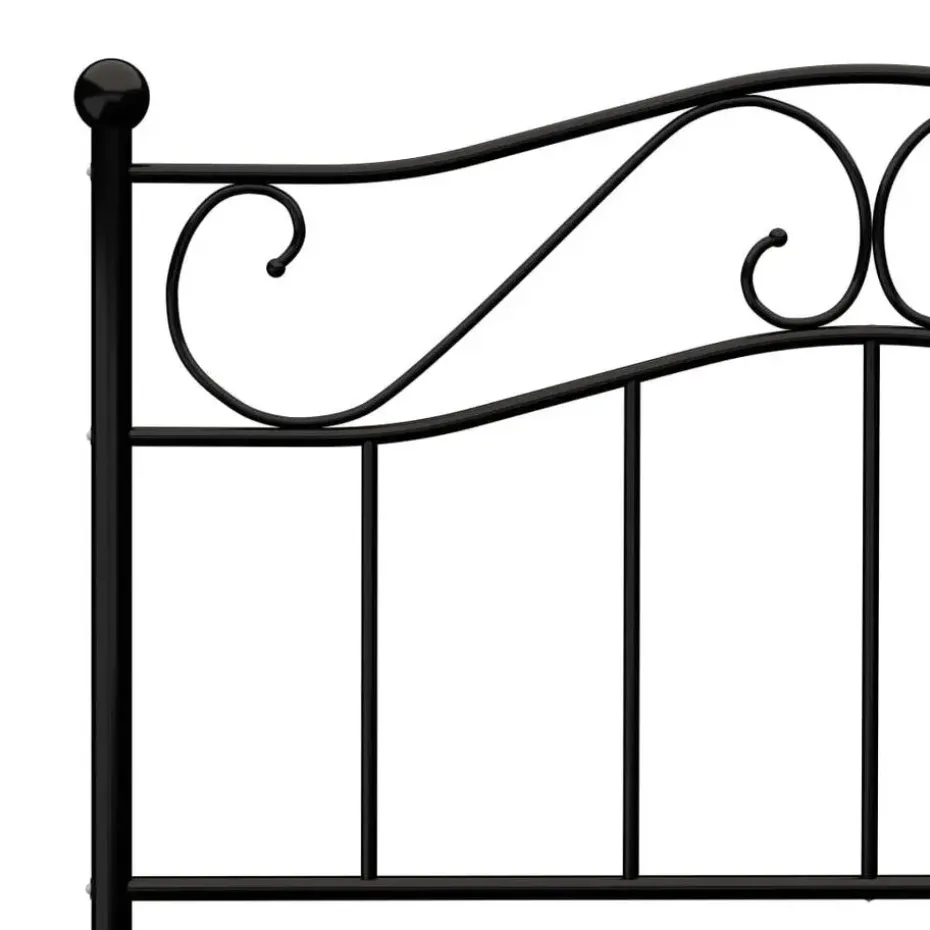 vidaXL - Bed frame met hoofdeinde en lattenbodem - Zwart - Metaal - 90x200 cm