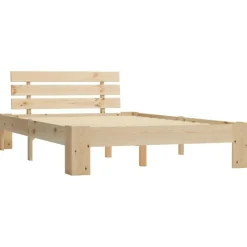 vidaXL - Bed frame met hoofdbord - Wit - Massief grenenhout - 140x200 cm