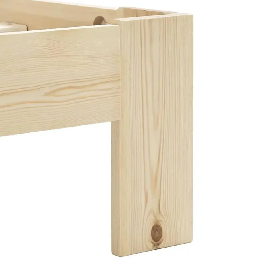 vidaXL - Bed frame met hoofdbord - Wit - Massief grenenhout - 140x200 cm