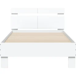 vidaXL - Bed frame met hoofdbord - Wit - Bewerkt hout - 100x200 cm