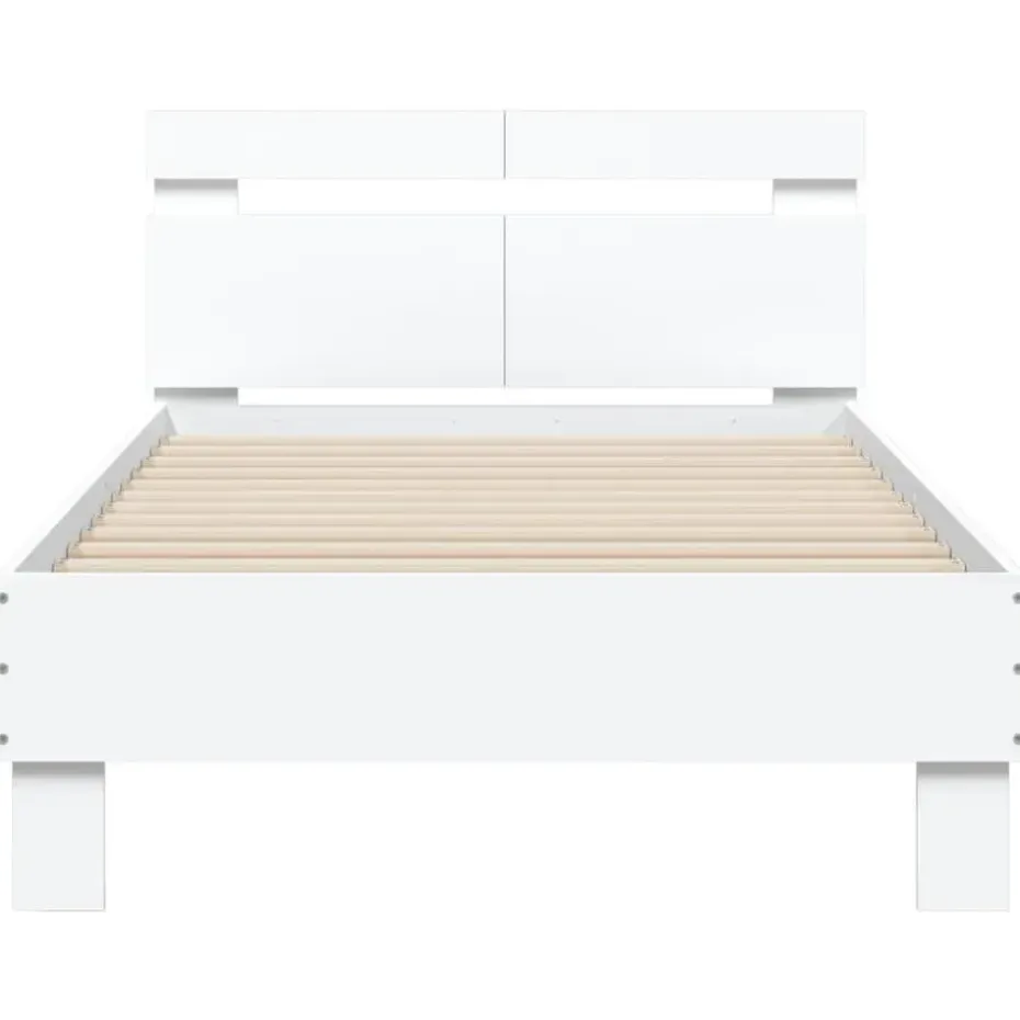vidaXL - Bed frame met hoofdbord - Wit - Bewerkt hout - 100x200 cm
