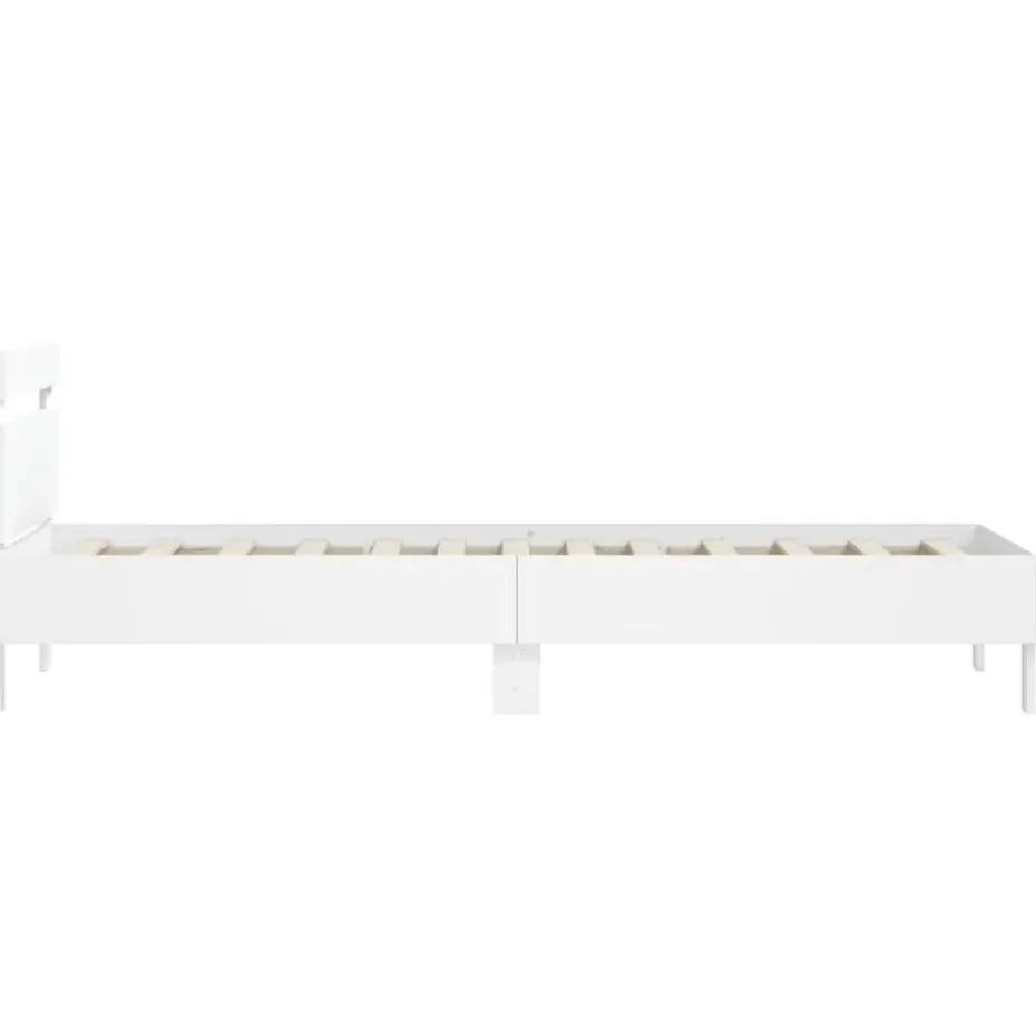 vidaXL - Bed frame met hoofdbord - Wit - Bewerkt hout - 100x200 cm