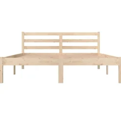 vidaXL - Bed frame met hoofdeinde - Naturel - Massief grenenhout - 140x190 cm