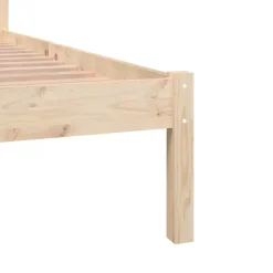 vidaXL - Bed frame met hoofdeinde - Naturel - Massief grenenhout - 140x190 cm