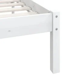 vidaXL - Bed frame met hoofdeinde - Wit - Massief grenenhout - 160x200 cm