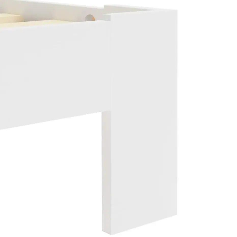 vidaXL - Bed frame met hoofdbord - Wit - Massief grenenhout - 90x200 cm
