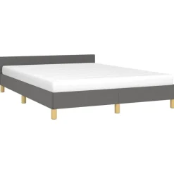 vidaXL - Bed frame met hoofdeinde - Donkergrijs - Stof - 140 x 200 cm