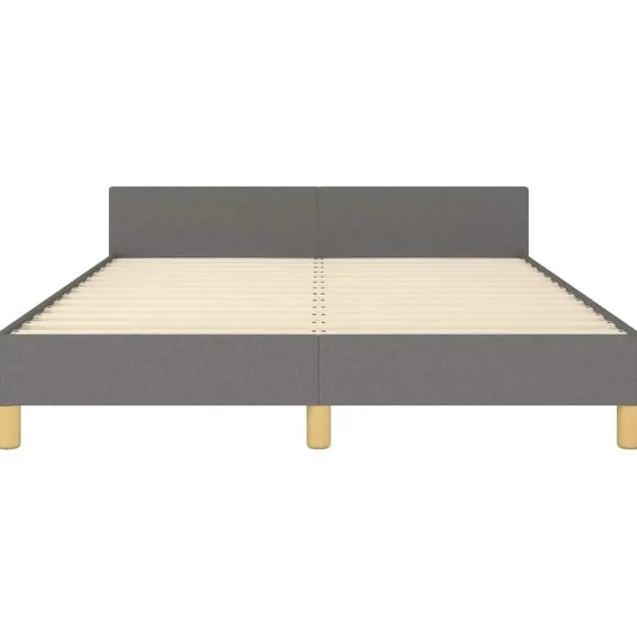 vidaXL - Bed frame met hoofdeinde - Donkergrijs - Stof - 140 x 200 cm