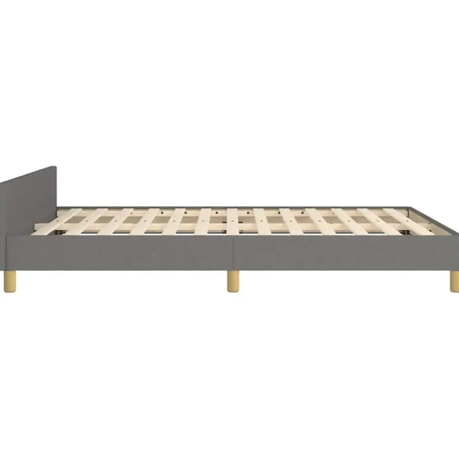 vidaXL - Bed frame met hoofdeinde - Donkergrijs - Stof - 140 x 200 cm