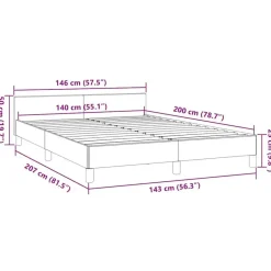 vidaXL - Bed frame met hoofdeinde - Donkergrijs - Stof - 140 x 200 cm
