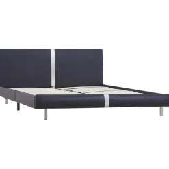 vidaXL - Bed frame met hoofdbord - Zwart - Kunstleer - 120x200 cm