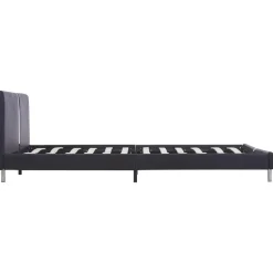 vidaXL - Bed frame met hoofdbord - Zwart - Kunstleer - 120x200 cm
