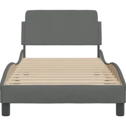 vidaXL - Bed frame met hoofdbord - Donkergrijs - Stof - 80x200 cm