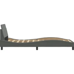 vidaXL - Bed frame met hoofdbord - Donkergrijs - Stof - 80x200 cm